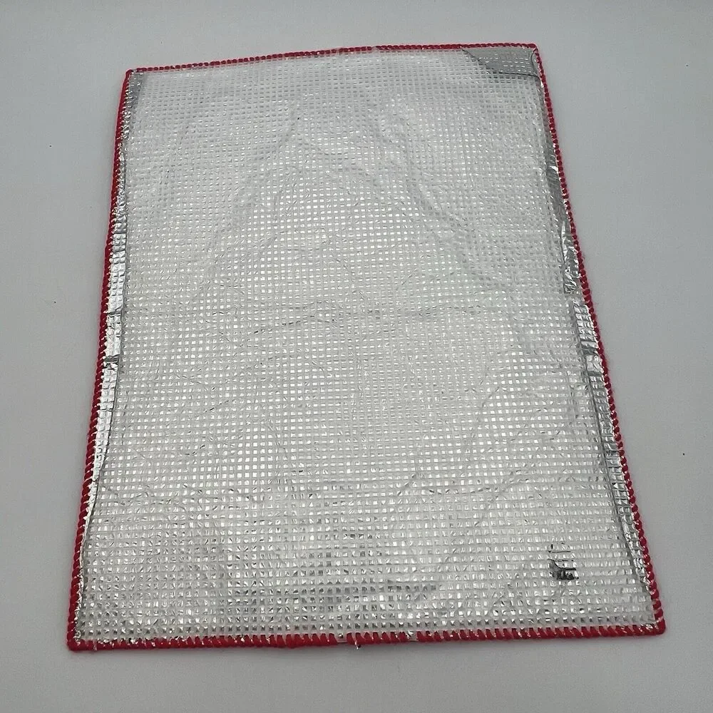 Vtg Christmas Tree Yarn Art Plastic Canvas Sequins Wall Hanging Craft Decor 14